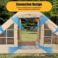 Tentes de camping gonflables de 12 mètres carrés avec pompe manuelle, tentes de glamping gonflables, tente extérieure imperméable facile à installer pour toutes les saisons