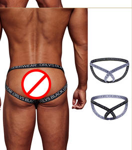 <span class=keywords><strong>ORLVS</strong></span> Ropa interior sexy para hombre Tanga al vacío sin tomar con entrepierna cruzada Bragas desnudas Beefcake Gay Bikini - Product Image 3