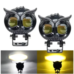 Dual Color Led Motorcycle Fog Light Headlight Auxiliary Spot Led Lights For Motorcycle Luz Para Moto