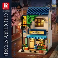 Reobrix 66504 1272 Piezas Nuevo Modelo Creativo de Tienda de Ramen Japonesa, Juguetes Educativos DIY, Regalos para Niños, Sets de Bloques de Construcción