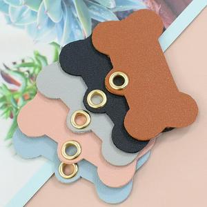 YY Stock Metal Pet Bone ID Tag Portable PU Leather Pet ID Tag Hanger Reutilizable <span class=keywords><strong>Dog</strong></span> Cat ID Badge - Product Image 4