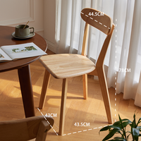 Chaise de salle à manger Louis en bois massif de style japonais avec dossier Utilisation simple pour la maison et le bureau Tabouret de réunion et d'habillage