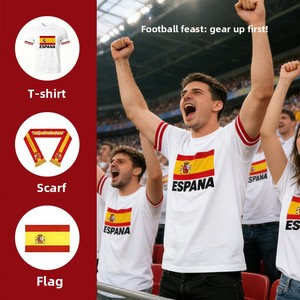 Maillot de football d'Espagne personnalisé imprimé par sublimation 2026 – T-shirt de supporter à manches courtes pour la commémoration de la Coupe du Monde - Product Image 1