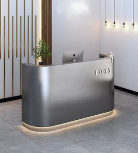Modern minimalist customized luxury salon furniture small counter beauty salon reception desk - Product Image 5