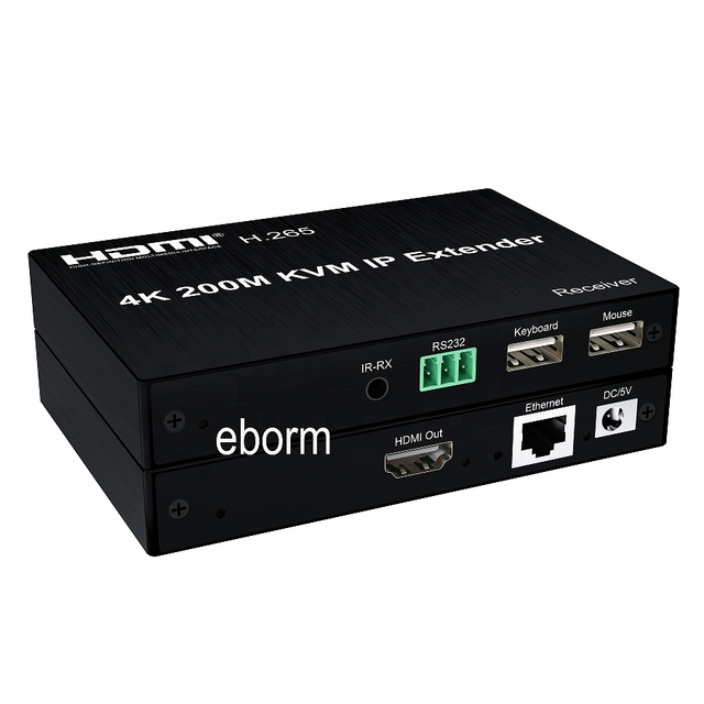 HDMI KVM Extender 4K 60Hz 200M Over RJ45 Ethernet Cat6e Cable HDMI USB Extender Transmitter Receiver Kit Support Mouse Keyboard