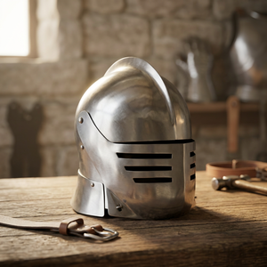 Medieval Knight Helmet Handmade Polished Metal Round Shape Antique Style Home Decor Christmas <b>Easter</b> - Product Image 1