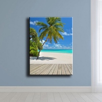 Peinture Diamant Ever Moment - Mer Bleue, Plage, Soleil - Broderie au Point de Croix par Diamants - Mosaïque Carrée en Résine S2F2668