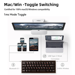 <span class=keywords><strong>Teclado</strong></span> Mecánico para Juegos ZORNHER LZ40 de 44 Teclas, 40%, Intercambiable en Caliente, Conexión Trimodal, Carcasa de Aluminio, Retroiluminación RGB, Controlador en Línea - Product Image 4