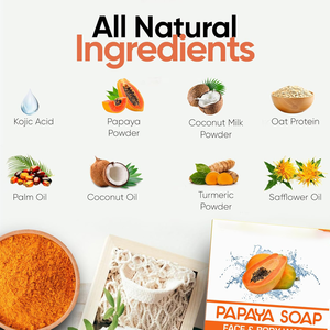Jabón <span class=keywords><strong>de</strong></span> Papaya Natural Orgánico, Jabón Vegano Hecho a Mano en Barra <span class=keywords><strong>para</strong></span> Rostro y Cuerpo, Hidratante, Blanqueador e Iluminador <span class=keywords><strong>de</strong></span> <span class=keywords><strong>la</strong></span> Piel, en Forma Sólida - Product Image 3