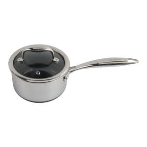 Casserole en acier inoxydable de 14 cm avec revêtement antiadhésif en nid d'abeille et couvercle en verre, compatible induction, pour la nourriture pour bébés - Product Image 2