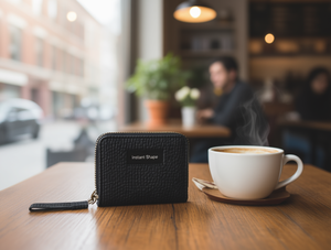 Portafoglio da donna Instant Shape, piccolo, con chiusura a cerniera, in microfibra, similpelle, antifurto, per uso quotidiano - Product Image 2