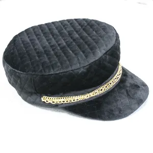 Kış unisex yetişkin bere şapka ızgara moda kadın siyah düz üst şapka metal dekorasyon ile erkekler kadınlar ve çocuklar için