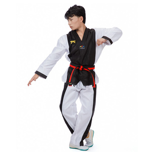 China Fábrica al por mayor <span class=keywords><strong>Wushu</strong></span> Taekwondo Uniforme/Dobok/Kimono Material superior para el <span class=keywords><strong>estilo</strong></span> de artes marciales de Karate - Product Image 1