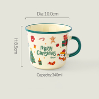 Mug Kopi Keramik Natal Santa Claus Berkualitas Tinggi Mug Natal Porselen Keramik Polos