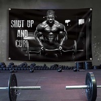 Bannière d'exercice de fitness pour salle de sport, art mural, décoration intérieure, bannière personnalisée de musculation, sport, motivation, entraînement, muscle, drapeaux de 3x5 pieds