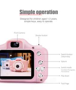 กล้องดิจิตอลเด็กยอดนิยมปี 2024 รุ่นฮิต กล้องถ่ายรูปเด็กน่ารัก พร้อมกรอบรูป  ระบบ Face Priority ความจุสูงสุด 32GB สีชมพู สำหรับเด็กผู้หญิงและเด็กผู้ชาย - Product Image 2