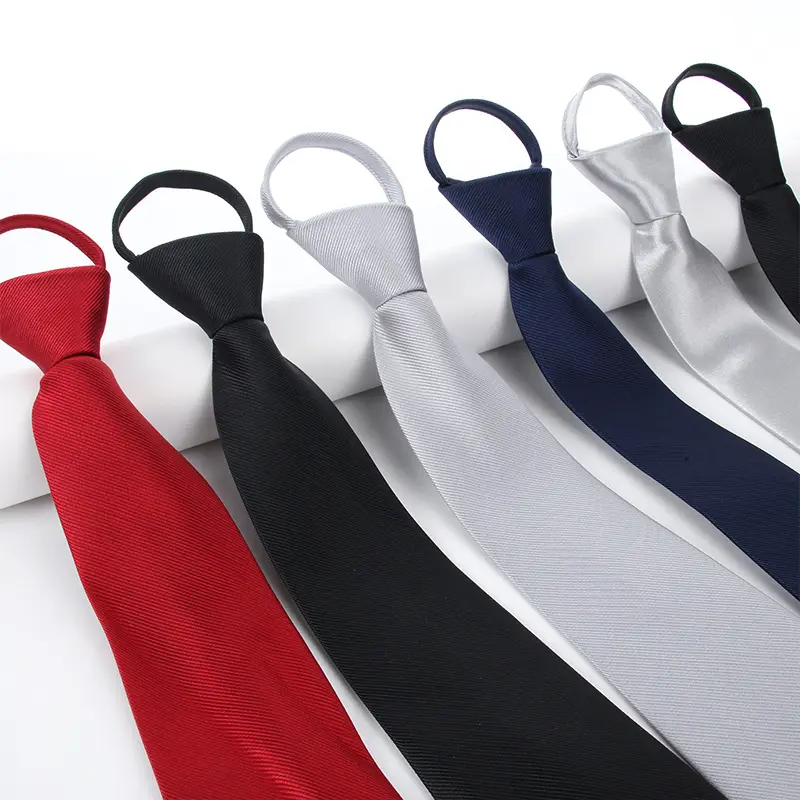 Hot Sale Cheap Fashion Accessories Elegant Mens Vintage Plain Tie Promotional Gift Neck Tie Zipper