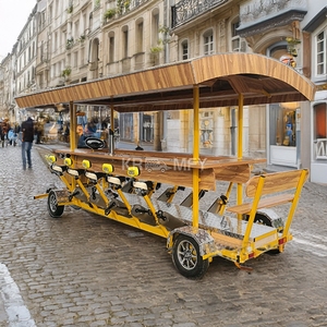 Vélo-pub à pédales à propulsion humaine avec vitesses à simple vitesse, bar mobile pour mariages et événements touristiques - Product Image 2