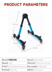 Supporto per Chitarra Pieghevole Regolabile Resistente Direttamente dalla Fabbrica, Portatile per Basso e Altri Accessori per Chitarra - Product Image 2