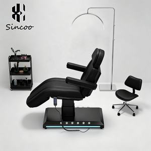 Luxury Custom Designs Black Base Electric Beauty Skin Care Bed With Lights Reclinable Salon Facial Eyelash Lash Bed Tattoo Bed - Product Image 2