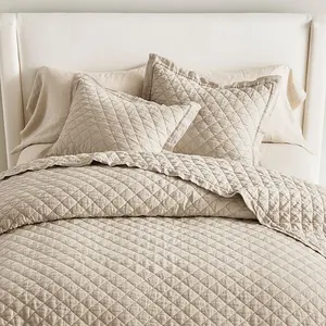 Biancheria da letto trapuntata in cotone solido trapuntato di lusso moderno di ottima qualità
