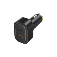 CNBADO C71 Pengisi Daya Mobil PD72W Port Tipe-c & USB Pengisi Daya Cepat Daya Tinggi Tipe-c Pemantik Rokok Mobil untuk Ponsel Tablet Laptop