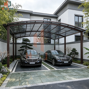 Auvent de voiture robuste en aluminium renforcé, enduit de poudre, imperméable, avec structure stable au vent, pour plusieurs véhicules, zones de stationnement extérieures - Product Image 1