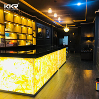 Comptoir de bar portable, bureau de réception led translucide