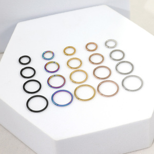 Aro Nasal Sin Costuras de Acero Quirúrgico 316L, Chapado en Oro de 18K y Oro Rosa, con Diamantes de Imitación Corte Asscher, Ganchos para Piercing Nasal - Product Image 5