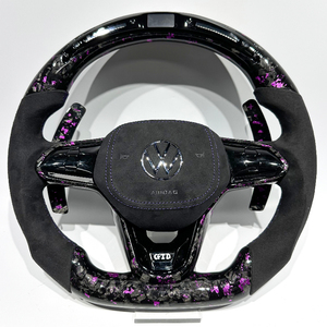 Volante Deportivo de Fibra de Carbono con LED, Apto para Volkswagen MK8 MK7 MK6 R GTI <span class=keywords><strong>GTD</strong></span> GTE Polo <span class=keywords><strong>Golf</strong></span> 7 <span class=keywords><strong>8</strong></span> - Product Image 2