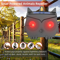 Appareils de dissuasion des animaux à énergie solaire, répulsif solaire ultrasonique pour animaux imperméable avec protection continue 24h/24
