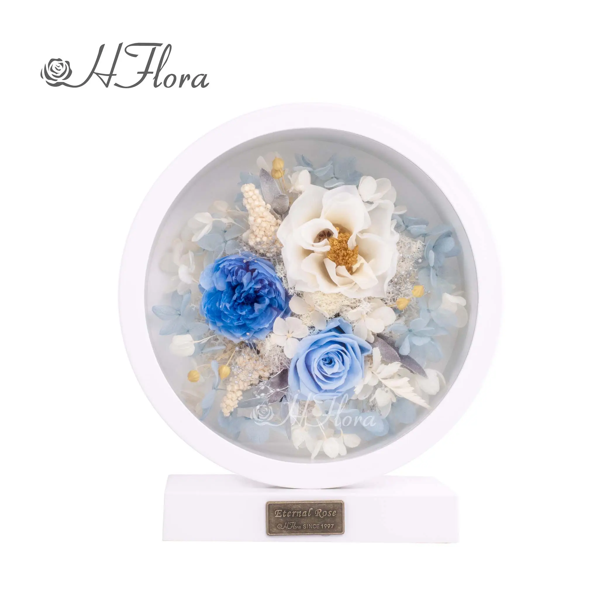 Hflora High-End-Vollmond blume Licht Valentinstag konservierte Rosen Blumen geschenk Lehrer tag Muttertag Geschenke Geburtstags geschenk