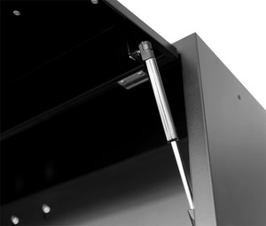 Armoire de rangement en métal noir avec portes, idées de rangement pour garage et solution de rangement de bureau - Product Image 6