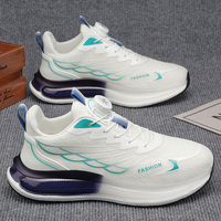 Chaussures de course à coussin d'air pour hommes, système de lacets rapides à boucle rotative, tige en maille respirante, baskets de sport absorbant les chocs
