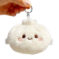 Porte-clés en peluche mignon Bao Bun, jouet anti-stress à presser, pendentif Kawaii en forme de boulette, multicolore, pour tous les âges