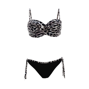 HDJ Leopard Print Bikini Set Push Up <b>Bra</b> Tie Side Bottoms Plus Size Women Swimwear Two Piece Bathing Suit SQ66595 - Product Image 1