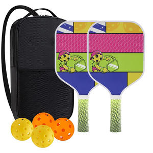 Raquetas de Pickleball para niños, juego de entrenamiento de fibra de vidrio de 35x18x1,3 cm con bolsa de transporte para principiantes, juego entre padres e hijos - Product Image 1