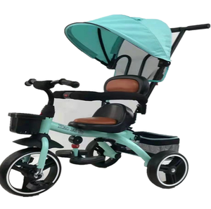 Cochecito de Bebé 4 en 1 Barato al por Mayor, Triciclo para Niños, Triciclo con Empuje para Niños, Triciclo para Niños con Certificación CE, Bicicleta para Bebés de <span class=keywords><strong>3</strong></span> Ruedas Hecha en China - Product Image 1