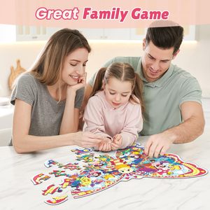 Puzzle papillon de 52 pièces, <span class=keywords><strong>grand</strong></span> puzzle de sol pour l'<span class=keywords><strong>apprentissage</strong></span> préscolaire avec sac de rangement, jouet éducatif, cadeau d'anniversaire - Product Image 5