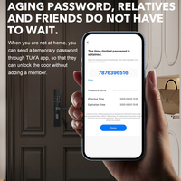 Euro Standard Mortise Alta calidad Multifuncional Tuya Acceso sin llave Huella digital Contraseña Puerta Cerradura inteligente para hotel