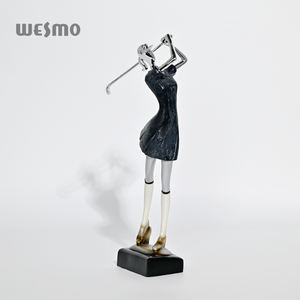 Resina personalizzata Golf Lady decorazione Desktop decorazione <span class=keywords><strong>di</strong></span> <span class=keywords><strong>arte</strong></span> moderna figurina per <span class=keywords><strong>l</strong></span>'ufficio Hotel regalo espositore all'ingrosso - Product Image 2
