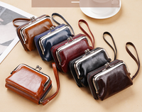 Dompet Wanita Kecil Multifungsi Grosir, Dompet Koin Wanita Bahan Kulit PU, Tempat Kartu, Penjepit Uang Mini Modis