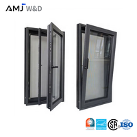 Ventana Abatible y Giratoria de Vidrio Triple Aislante Personalizada, Fabricación de Ventanas Corredizas de Aluminio con Rotura de Puente Térmico