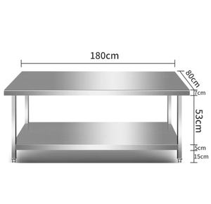 Table de travail commerciale de cuisine et de fabrication d'acier grande table de travail d'inox de banc d'acier inoxydable sur la grande vente de liquidation - Product Image 3