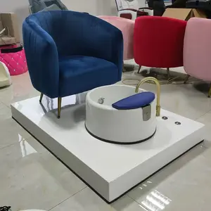 2024 más Popular Pink Pedicure Bowl Seat Equipo de salón de uñas barato con silla de spa para pies