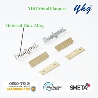 Étiquette et plaque en alliage de zinc personnalisées YHG, gaufrées et lavables, pour accessoires vestimentaires et sacs à main