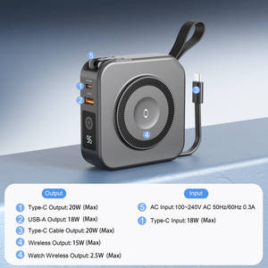 Cargador Inalámbrico Magnético 3 en 1 de Carga Rápida para Teléfono, Reloj y Auriculares, Cargador Portátil de Viaje PD de 20 W 5 en 1 con Tipo-C - Product Image 2