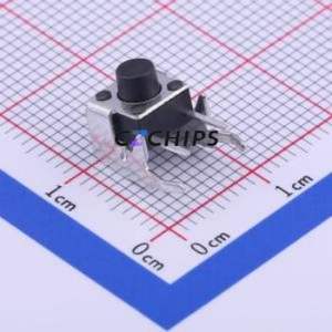 TC-1102N-C-Q-B Tactile Switch Bent Lead Through Hole,6x6mm Switch Single Pole Single Throw Round Button 2.6N Right Angle Insert - Product Image 1