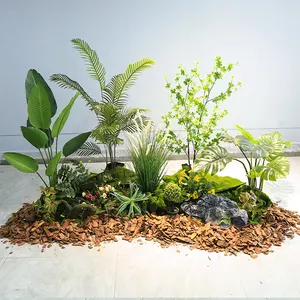 Haupt dekoration Große gefälschte Pflanze Immergrünes Blatt Bonsai Kunststoff Kunst blume Künstliche Große Palme im Topf