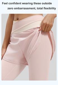 Pantalones <span class=keywords><strong>de</strong></span> Yoga <span class=keywords><strong>de</strong></span> Cintura Media al por Mayor con Compresión Integrada, Elásticos en Cuatro Direcciones, Transpirables, Ecológicos, Antirozaduras, Estampados, Reversibles, 8 Colores - Product Image 5